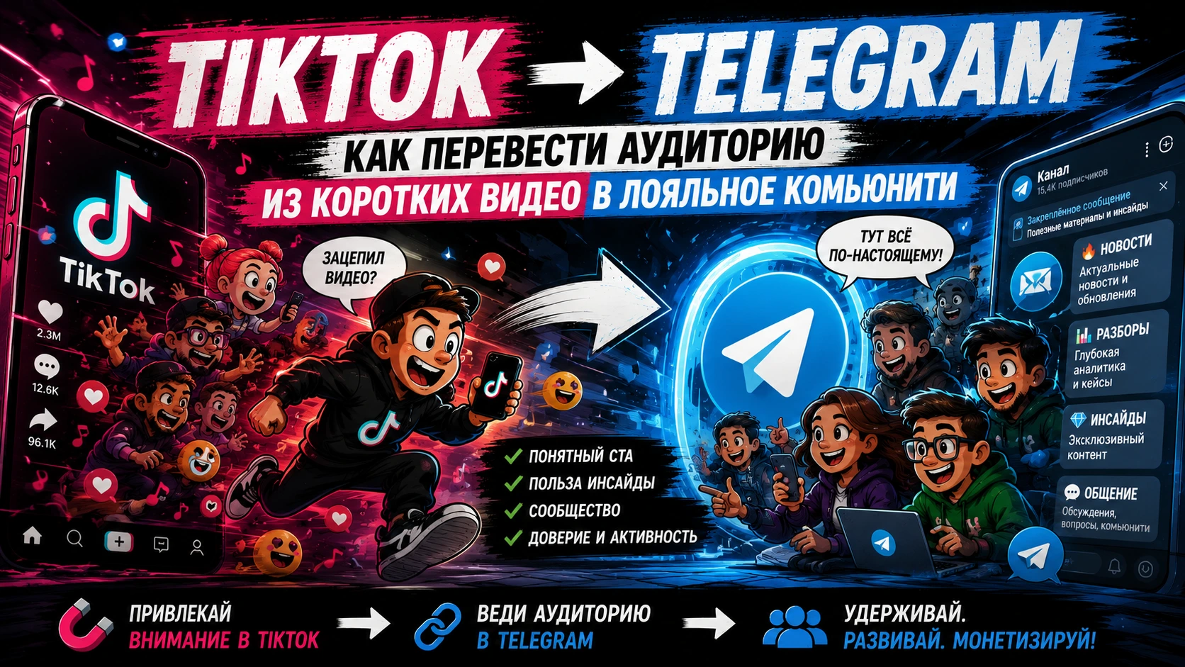 Как перевести аудиторию из TikTok в Telegram: рабочая схема для комьюнити, крипто и новостных каналов