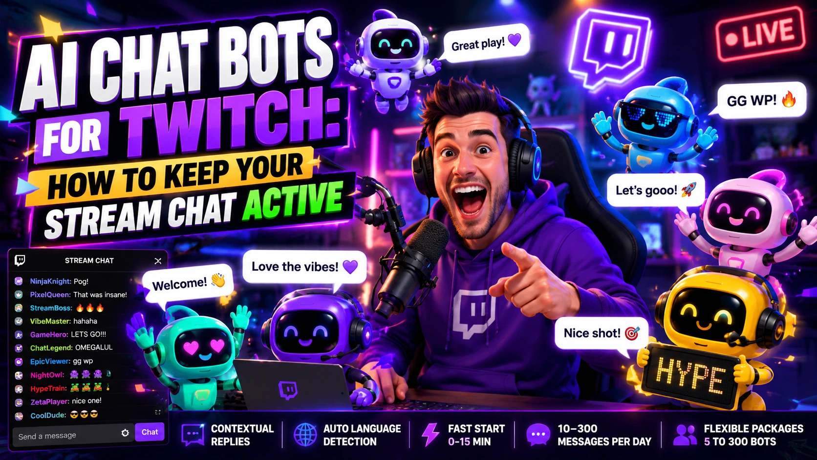 AI Chat Bots for Twitch: How to Keep Your Stream Chat Active