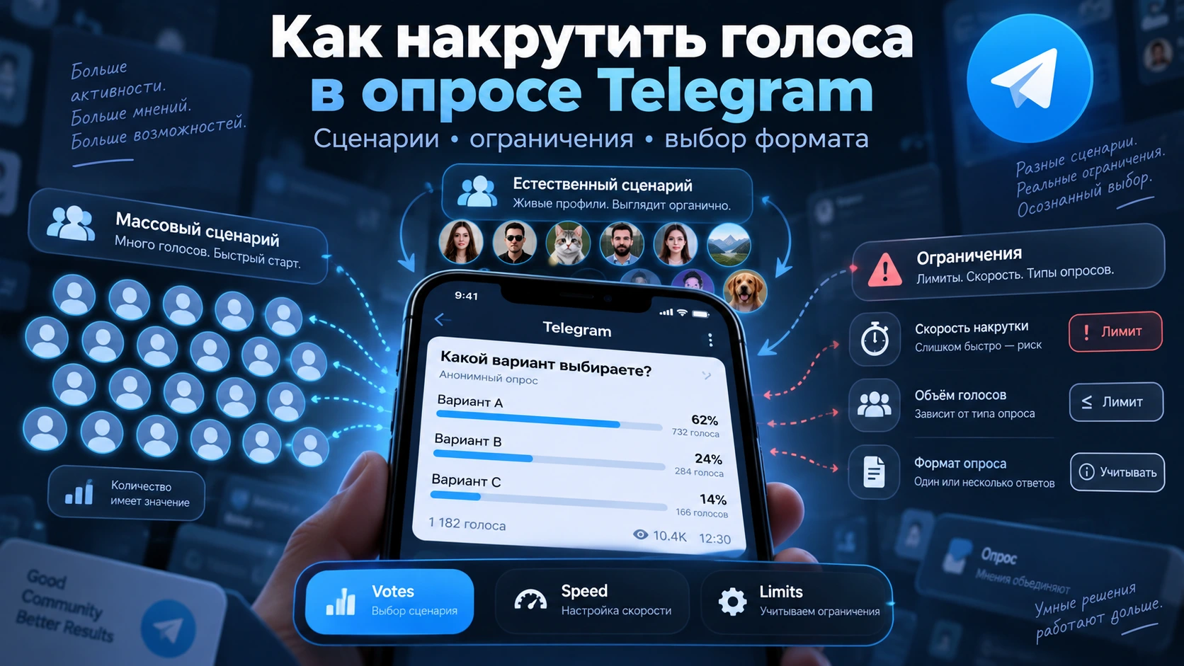 Накрутка голосов в опросе Telegram